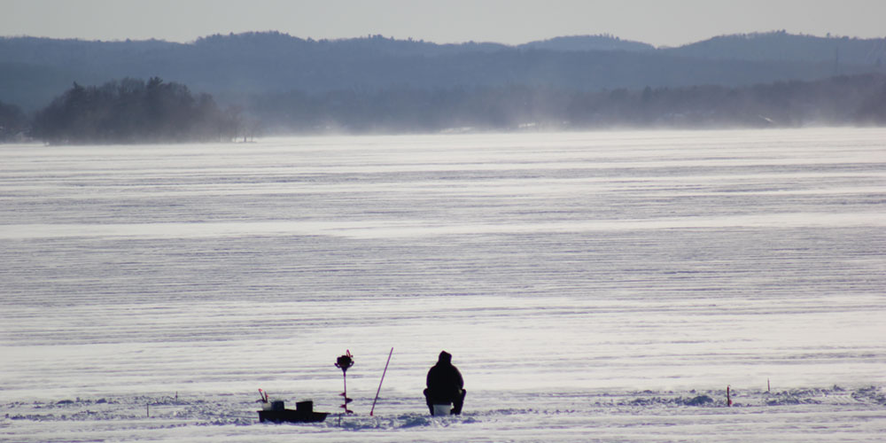Ice fishing on Greenwood Lake, Waterstone Inn, Greenwood Lake, NY