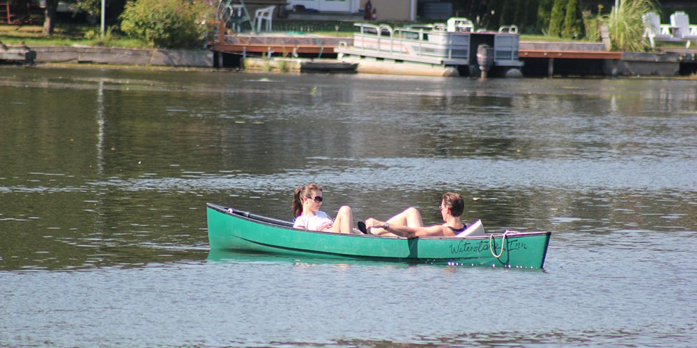 Couple in Canoe on East Arm, Waterstone Inn Activities, Greenwood Lake NY
