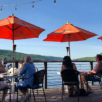 Dining on the waterfront deck on Greenwood Lake at Cove Castle.